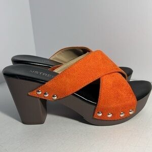 👡Nstree plataform shoes saude orange size 8 lightweight comfortable bright